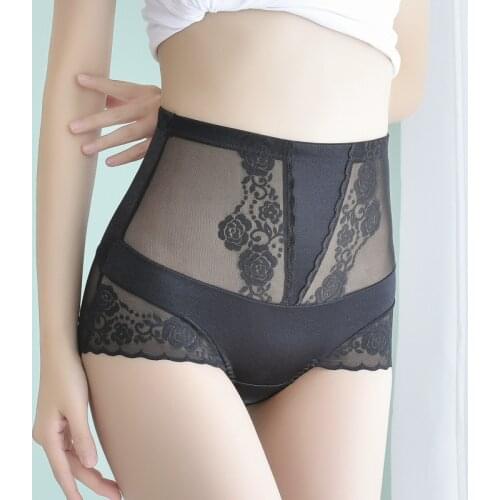 Women Lace Embroidery Flowers Panties Sexy High Waist Butt Lifter Briefs Health Tummy Slim Seamless Underwear Plus Size Knickers