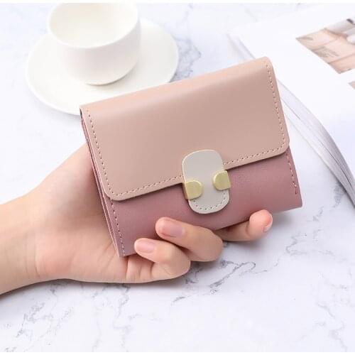 Women Short Wallet Vintage Small Leather Wallet Luxury Brand Mini Female Coin Purse Credit Card Holder Clutch Money Clip Wallet