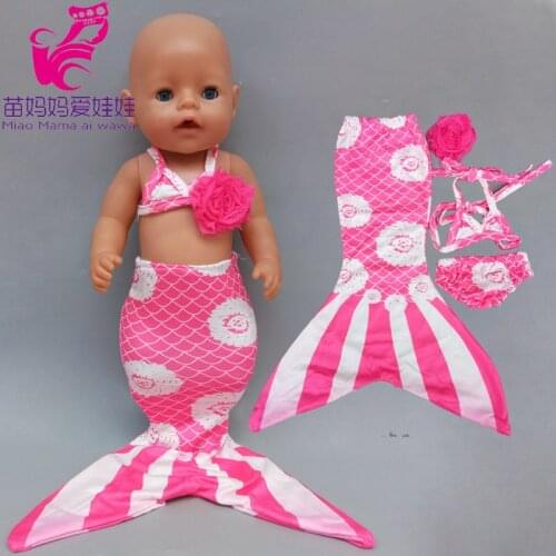 18 Inch Girl Doll Mermaid Dress Reborn Baby Dolls Clothes Mermaid Bikini Toys Clothes