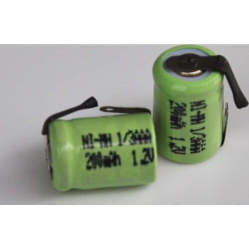 2-10PCS 1.2V 1/3AAA ni-mh rechargeable battery 200mah 1/3 AAA nimh cell with welding tabs for solar light