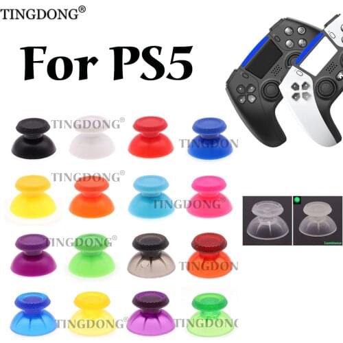 2PCS For PS5 Analog Cover 3D Thumb Sticks Joystick Thumbstick Mushroom Cap For Sony PlayStation PS5 Controller Replacement