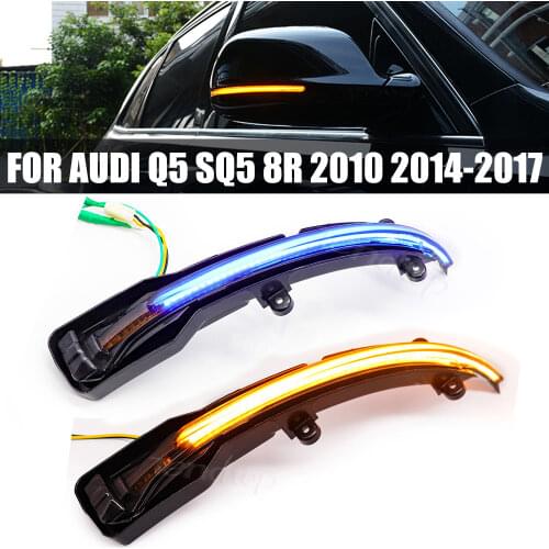 2 Pcs / Set Dynamic Rear Mirror LED Turn Signal Light For Audi Q5 SQ5 8R 2010 2014 2015 2016 2017 Q7 4L SQ7 Car Accessories