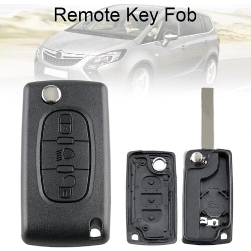 3 Buttons Uncut Flip Remote Key Shell with Light Button Fit for Citroen C3 C4 C5 Models 2005-2011