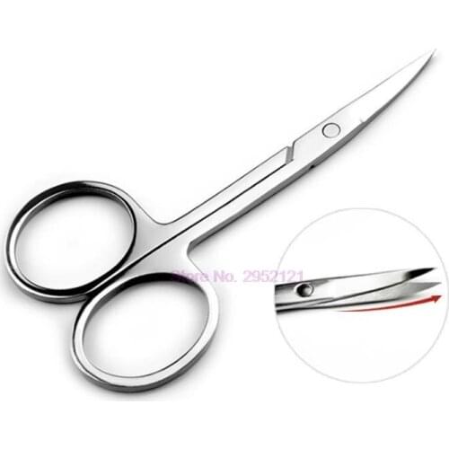 500pcs Eyebrow Eyelash Scissors Straight and angle Makeup Scissors Eyelash Extension Tool hot