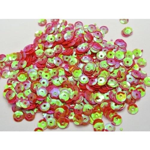 5000 Red AB 6mm CUP round loose sequins Paillettes sewing Wedding craft