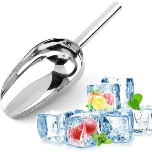 8In Ice Spoon Food Flour Candy Scoop Round Bar Pub Ice Cubes Spice Candy Flour Nut Scoop Spoon for Party Buffet Bar Kitchen Tool
