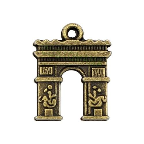 80pcs--Antique Bronze 2 Sided Arc de Triomphe Charms Pendant 18x14mm