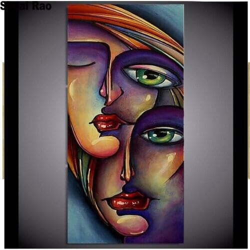 Large size full round drill Emeroidery diamond rhinestone painting cross stitch diamond mosaic woman face Colorful Abstract art