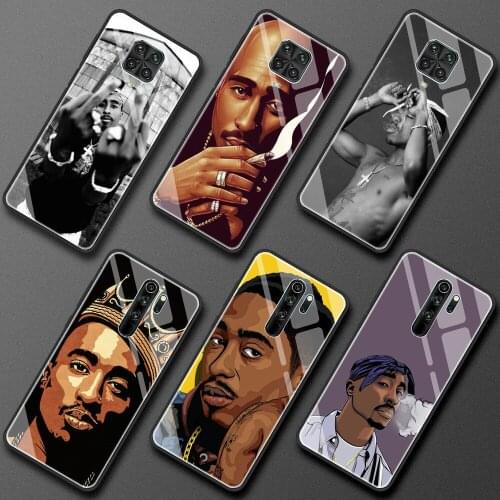 Tempered Glass Phone Case for Xiaomi Redmi Note 9S 8 10 Pro Max Poco X3 NFC Mi 11 10T Lite 5G Cover Shell Sac Rapper 2pac Singer