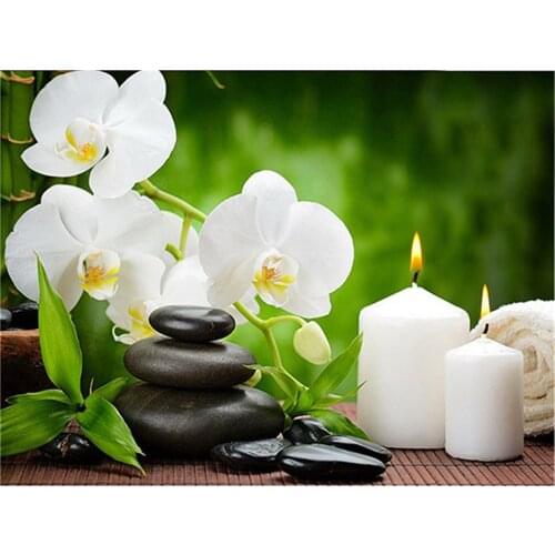 Orchid Flower DIY Cross Stitch 11CT Embroidery Kits Needlework Craft Set Printed Canvas Cotton Thread Home Decoration Sale