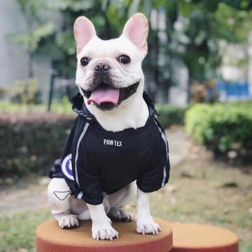 French Bulldog Windbreaker Dog Reflective Outdoor Jacket Waterproof Raincoat Clothes Pet Puppy Coat for Small Medium Dogs TPC02