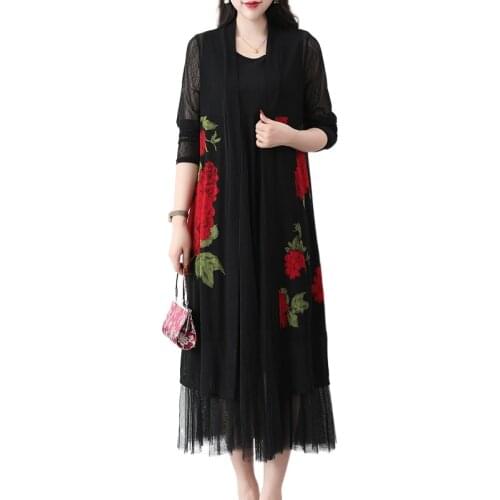 Kimono Cardigan Mujer Transparent Autumn Cardigan Women Long Printed Linen yarn stitching cardigan woman jacket Plus Size 5XL