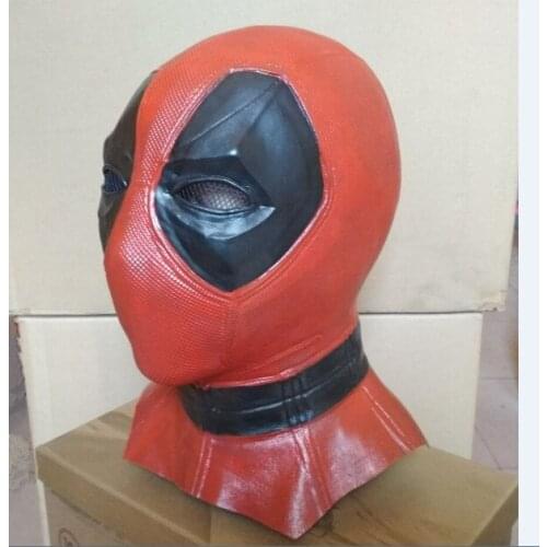 Movie Deluxe Adult Latex Deadpool Mask Cosplay Deadpool Full Face Helmet Handmade