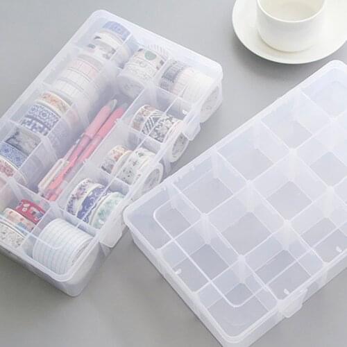 Hot 15 Grid Transparent Storage Box Food GradePaper Tape Parts Storage Case PP Material Storage Jewelry Tool Box Fast Delivery