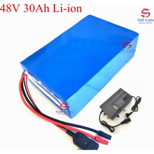 High capacity 13S 18650 48V 30Ah Li-ion battery Pack with BMS for 2000W electric bike scooter battery+ Charge