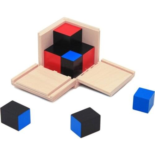 Kid Montessori Early Learning Algebra Mathematics Binomial Cube Set Wooden Toy