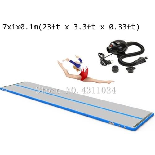 Inflatable GYM Mat Home Air Floor Inflatable Tumbling Mat for Gymnastics Inflatable Air Track 7m x1m x10cm With a Pump