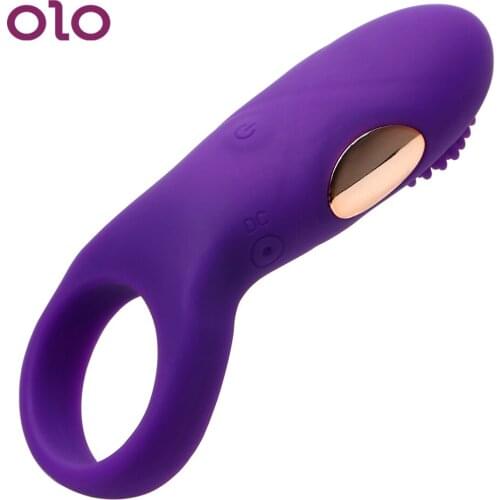 OLO Bullet Vibrator Cock Ring Sex Toys for Men Couple Delay Ejaculation Vibrating Penis Ring Clitoris Stimulator
