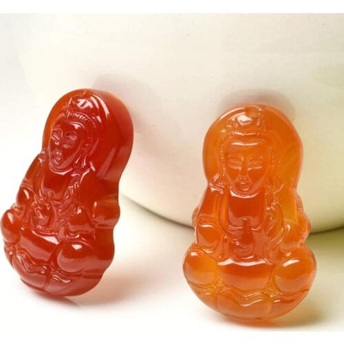 Wholesale 10PCS Buddhist GuanYin Amulets Natural Real Agates Kwan-yin Bodhisattva Pendants for Lady Protective Godness Free Ship