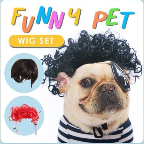 Pet Wig Cosplay Props Dog Cat Cross-Dressing Hair Set Photography Funny Props Head Accessories Prank Pet Supplies Dropshipping