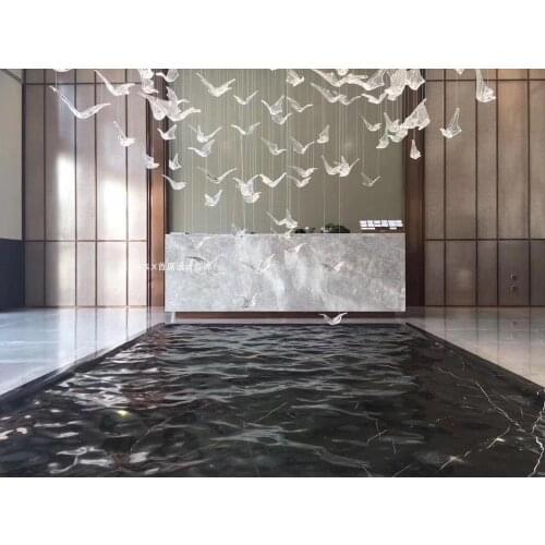 Butterfly flying bird art pictographic wings Chinese style hotel lobby modeling space art deco pendant chandelier