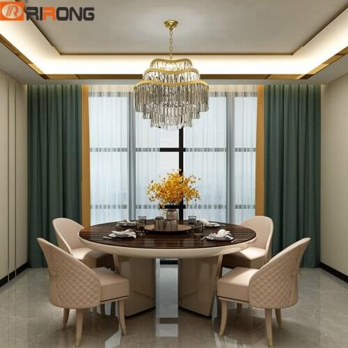 Luxury Italy Design Simple Wooden Home Dining Room Kitchen Furniture Round Dining Table Set