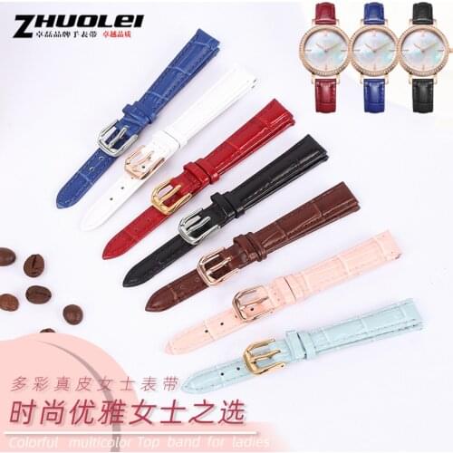First layer calfskin strap for Female small wrist watchband cow genuine leather multicolor bands 10mm 12mm 14mm bracelet