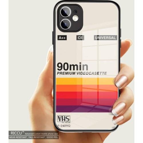 Retro VHS Video Tape Label Phone Case Tempered Glass For iPhone 11Pro XR XS MAX 8 X 7 6S 6 Plus 2020 12 Pro Max Mini Covers
