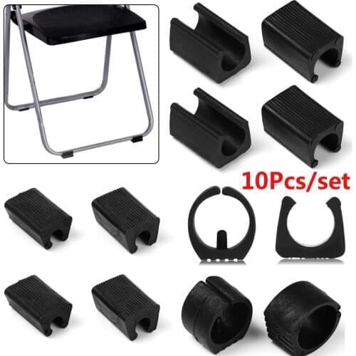10pcs/Set U Shaped Black Non-Slip Chair Leg Pad Anti-Front Tilt Damper Stool Floor Protector Durable Plastic Tube Caps Useful