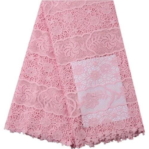 Zhenguiru High Quality Bright Beads Guipure Cord Fabric African Lace Fabric Mesh Nigerian Fabric For Women Wedding Party A2193