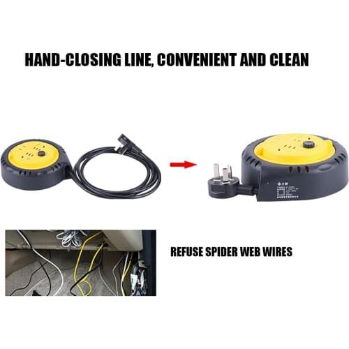 Wonderlife Household Small Coil Reel Mobile Socket Plastic Strip Line Extension Drag Wiring Plug Row Coiler