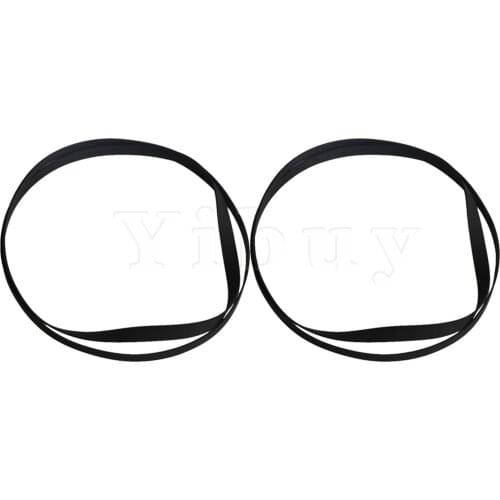 Yibuy 2 Pieces Rubber Record Player Turntable Belt Replacement Part Black