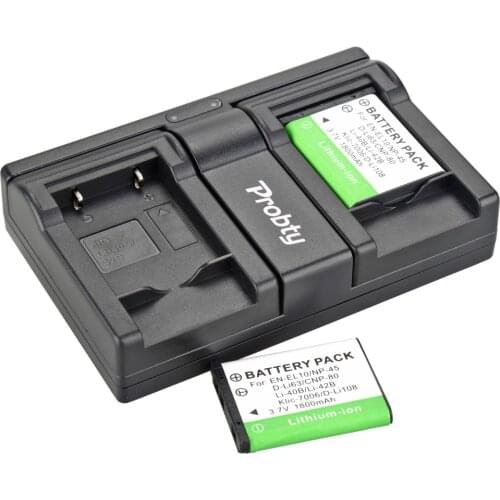 2Pc Probty LI-40B LI-42B Li 40B 42B Battery + USB Charger for Olympus Stylus 1040 1050W 1060 1070 1200 7000 7010 7020 7030 7040
