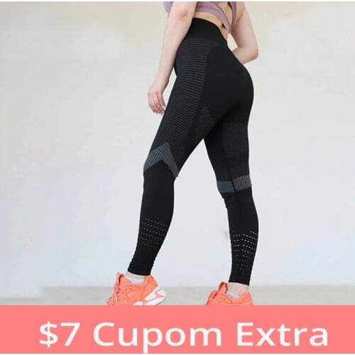 SVOKOR High Waist Fitness Leggings Women Sexy Seamless Leggings Hollow Printed Workout Pants Push Up Slim Elasticity