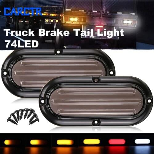 CARCTR 1Pair Truck LED Turn Signal Side Light Tail Lights Super Bright 12-24V Running Water Brake Light Trailer Signal Lamp