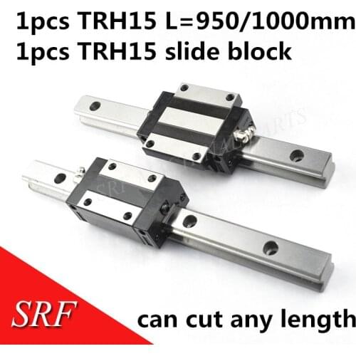 1pcs 15mm width Linear Guide Rail TRH15 L=950/1000mm with 1pcs TRH15 carriage slide block for cnc
