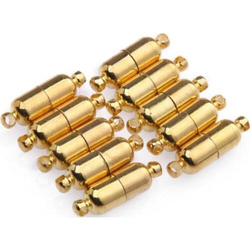 10pcs/lot Sliver Jewelry Strong Magnetic Clasps 20*6mm Round Leather Cord Bracelets Necklaces End Caps Jewelry Making