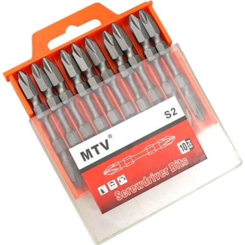 10PCS Phillips Screwdrivers Double Cross Screwdriver Bit Set ph2 Bits Precision Impact driver Magnetic Anti Slip Electric Tool