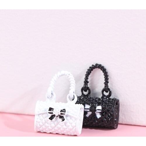 2pcs 1/12 Dollhouse Metal Handbag Miniature Shopping Bag For Clothes Accessories For Dollhouse Decoration New