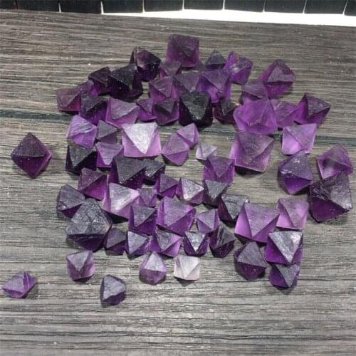 200g Natural Purple Fluorite Crystal Octahedrons Rock Specimen AAAA