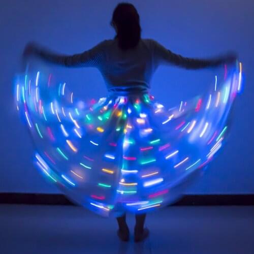 2020 LED Belly Dance Skirt Dance Clothes Lady Stage Costumes Fashion Sexy Oriental LED Costume Dance White Multicolor Skirt