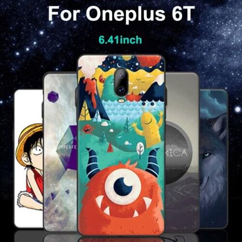 6.41" For Oneplus 6T Case cartoon soft Silicone TPU phone Case Oneplus6T Cover One plus 6T A6010 Protection Shell coque