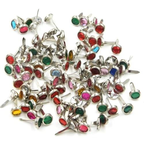 Acrylic Brads Rhinestone Diamond Brads 8 * 12mm Resin Epoxy Candy Color Brads For Scrapbooking Decor