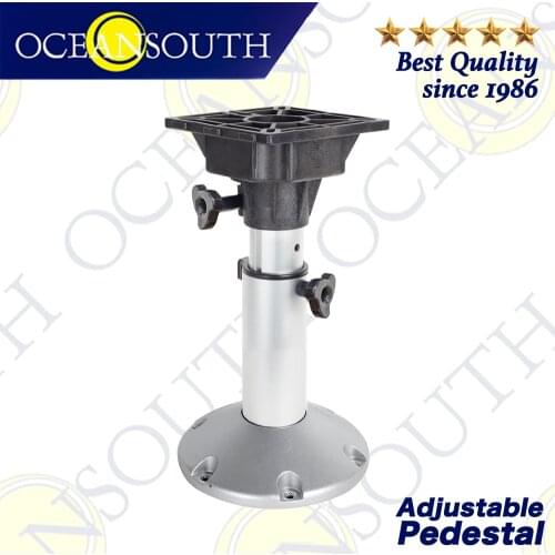Oceansouth Adjustable Pedestal Aluminium Anodised Shaft Swivel Top For Standard Boat Seats