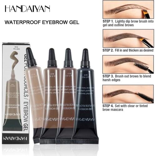 HANDAIYAN Brand 6 Color Natural Liuqid Eyebrow Pomade Gel Long Lasting Brows Paint Pigment Black Eyebrow Enhancer Eye Brow Tint