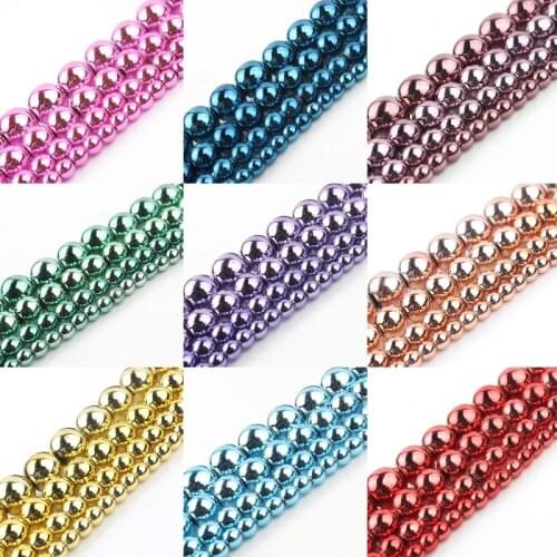 AAA Red Blue Green Color Hematite Natural Stone Beads Round Loose beads For Jewelry Diy Bracelet Making 3/4/6/8/10mm