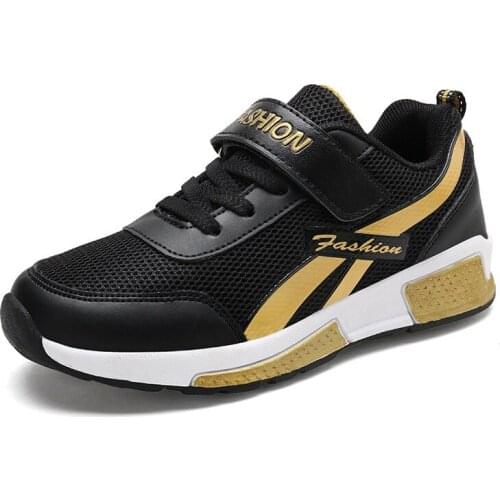 Childrens Sneakers Fashion Hook & Loop Mesh Breathable Sport Damping Sole For Children Sneaker Running Shoes Big Boys Girls