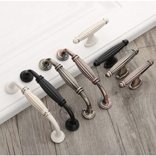 European Classic Furniture Handles Kitchen Cabinets Small Door Knobs Drawer Wardrobe Cupboard Dresser Wine Cooler Pull Handle