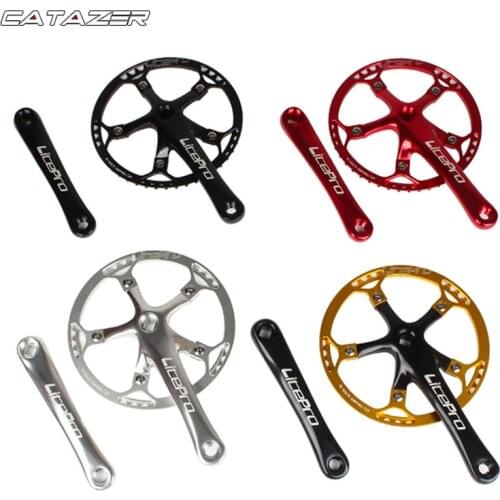 Integrated Single Bike Connecting Rod 45T 47T 53T 56T 58T BCD 130mm for Folding Bicycle Parts Bike Crankset and Disk