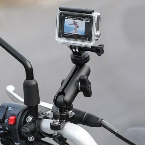 Motorbike Mirror Handlebar Aluminum Alloy Camera Mount,1/4-20 Thread Motorcycle Metal Holder for GoPro Canon,Nikon,Sony,CASIO